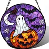 Venta directa transfronteriza colgante de disco de murciélago de acrílico de Halloween decoración de ambiente para fiesta en casa colgante de ventana temática de Halloween