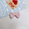 Tela de Cuadros Frescos Color Primavera Accesorios de Flor de Cinco Pétalos Lazo Pequeño Broche Pinza de Pelo Hecho a Mano DIY
