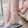 Meias Ruffled Dupla Camada Estilo Ballet Youjiaxiu, Verão Finas de Malha Respirável Meias Slouch Femininas Estilo Miu