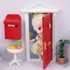 1:12 Casa de Muñecas Casa de Muñecas Muebles Miniatura DIY Micro Escena Modelo Torre de Colores Puerta Buzón Rojo