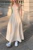 Talla Grande Primer Amor Francés Estilo Suave Vestido con Tirantes Verano Elegante de Alta Gama Vacaciones en la Playa Dama Falda Midi