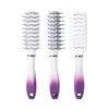 Peine de airbag con mango de degradado blanco y morado, con dientes de goma suave para masaje, cepillo antiestático para uso doméstico para mejorar el frizz