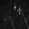 Broche Corrente de Alfinetes Estilo Punk Simples Ins Europeu e Americano para Homens e Mulheres Acessórios de Broche Longo de Alfinete Cruz