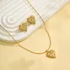 Conjunto de Brincos e Colar Irregulares de Luxo Criativo Poligonal Europeu e Americano, Acessórios de Moda com Textura de Folha Geométrica