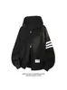 Sudadera con capucha y cremallera estilo retro americano con tres rayas, cárdigan para hombre, marca de moda versátil para otoño e invierno, chaqueta casual, top