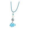 Collar de pez payaso travieso azul glaciar con diseño de nicho para mujer, colgante de cuentas de ópalo, cadena de clavícula con forma de estrella de mar