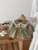 Abrigo Delgado de Otoño para Niñas, Ropa Delgada de Primavera y Otoño para Niños, Vestido Elegante de Princesa para Niñas, Blusa Retro con Cuello de Muñeca para Bebés Niñas