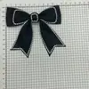 2021 Novo Estilo Coreano Pequeno Estilo Chanel Fita Banhada a Prata Diamante Preto e Branco Laço Decoração de Roupas