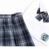 Falda plisada completa uniforme jk de una sola navaja falda de cuadros japonesa traje original auténtico camisa corta Haohai estilo universitario