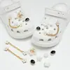 Compatible con Crocs Cadena Dorada con Purpurina Lujo Ligero Pedrería Accesorios DIY Flores para Zapatos Decoración de Girasol Hebillas para Zapatos Mayoreo