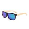 Gafas de Sol de Bambú de Montura Grande Transfronterizas para Hombre, Simples y Versátiles Cuadradas de Bambú de Patilla Ancha Anti-UV, Gafas de Sol de Patilla de Bambú al Por Mayor