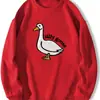 Sudadera Redonda con Estampado de Ganso Tonto para Hombre, Suéter Cálido de Invierno y Otoño, Sudadera de Color Sólido, Top de Manga Larga