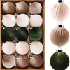 Producto Caliente de Comercio Exterior 6cm Bola de Tela Navideña Adornos Colgantes Diseño de Escena Navideña Decoración de Árbol de Navidad Colgante de Bola de Terciopelo