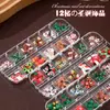 Arte de Unha de Inverno Decorações com Strass Papai Noel Árvore de Natal Desenho Animado Boneco de Neve 3D Rena Grade de 12 Strass para Unha Item Quente Decoração