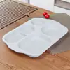Plato para estudiantes de paja de trigo engrosado cubiertos de compartimentos de comedor anticaída antiquemaduras plato de arroz multi-compartimento logo