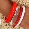 Pulsera de Borde Ancho con Superficie de Espejo de Venta Caliente Transfronteriza Europea y Americana, Pulsera Brillante Exagerada Personalizada, Pulsera de Resina Acrílica