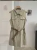 Vestido Vaquero de Manga Corta Estilo Coreano Retro Kekezoon con Camisa de Trabajo Adelgazante que Ceñe la Cintura y Falda Corta Toma Real 8229