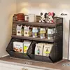 Prateleira de armazenamento de mesa para sala de estar, organizador de conjunto de chá e xícaras, organizador multifuncional em camadas para copos de água, xícaras de café, folhas de chá