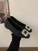 Não Cansativo para os Pés ~ Aumento de Altura de 4 cm para Pessoas Baixas, Sapatos Mary Jane para Mulheres, Novo Estilo Outono e Inverno 2025 Fivela Quadrada de Strass Sapatos de Pelo