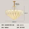 Candelabro de Cristal Estilo Crema de Lujo Ligero Francés Lámpara Creativa para Sala de Estar Lámpara Romántica de Pétalos para Dormitorio Principal Iluminación para Decoración del Hogar Zhongshan