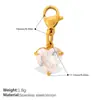 Europeo y Americano Nicho Lujo Ligero Zircón de Color Colgante con Cierre de Langosta Desmontable Acero Inoxidable DIY Cadena para Bolsos Accesorios de Pulsera