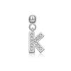 Andywen Plata S925 Accesorios de Letras Microincrustados Colgante de Letra Inglesa Simple y Versátil Pendientes Colgantes de 26 Letras