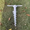 Enchufe de tierra pin fábrica al por mayor sombrilla de playa plástico enchufe de tierra diámetro 22MM enchufe de sombrilla espiral pin en forma de T