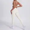 Em estoque Europeu e Americano Sensação Nua Sem Vergonha Linha Calças Esportivas Alça Sexy Costas Bonitas Corrida Fitness Calças Roupas de Yoga terno