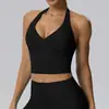 Top Regata Yoga Europeu e Americano para Mulheres com Bojo Costas Nu Profundo Alta Elasticidade Respirável Esportivo Fitness Top Costas Abertas 62122