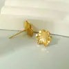 Pendientes Ouyini de Plata de Ley 925 Lujo Ligero Sensación de Alta Gama Pendiente de Flor de Trébol de Tres Hojas Tallado Exquisito Diseño Ins Ear Cuff