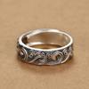 Anillo Ziqi Donglai Anillo de Moda para Hombre ins Anillo Individual Personalizado para Hombre Moda Antiguo Retro Anillo Xiangyun en Relieve