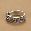 Anillo Ziqi Donglai Anillo de Moda para Hombre ins Anillo Individual Personalizado para Hombre Moda Antiguo Retro Anillo Xiangyun en Relieve