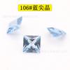 Quadrado Ângulo Reto Azul Afiado Cristal Verde Nano Preto Nano Sintético Gem Princesa Quadrado Afiado Base Pedra Nua Cera Conjunto Gem