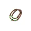 Pulsera de Pulsera de Cuentas Aromáticas Naturales Medicina China 0.8 Piedra de los Dieciocho Tesoros + Cuarcita Jade Doble Círculo Diseño DIY Venta al por Mayor