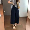 Calça Shen de Verão, Calça Cropped de Linho Leve e Macia, Calça Pantalona, Calça Casual Solta Feminina de Verão