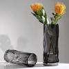 Ornamentos de vaso de vidro de alta aparência em estilo moderno e simples para restaurante de hóspedes, vaso de quarto, arranjo de flores, decoração de alto nível