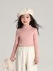 2024 outono e inverno camisola de base de cor sólida infantil roupas de primeira linha design de costura desossada base de malha feminina