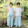 Trajes Hanfu de Recitación de Poesía para Niños, Trajes Tradicionales Chinos para Niñas, Atuendos para Actuaciones Corales, Trajes Tang de Jardín de Infancia para Actuaciones del 1 de Junio