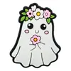 Parche de Goma Suave de PVC de Dibujos Animados de Fantasma de Halloween Funda para Auriculares Ropa Plana Accesorios DIY Materiales de Decoración