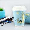 Vaso de espuma desechable, vaso de papel para café, leche, té, taza para bebidas calientes con tapa, flocado grueso, 9/12/16 oz