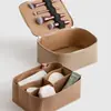 Bolsa de Maquillaje de Color Sólido PU Estilo Ins Personalizada Oemodm, Bolsa de Almacenamiento Portátil Grande de Tres Dimensiones No Plegable, Neceser