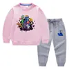 Ropa infantil transfronteriza nueva Otoño e Invierno 2023 suéter para niños pantalones traje de dos piezas de algodón para bebé manga larga de dibujos animados