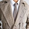 Corbata Estrecha Casual de Lana Mezclada Hecha a Mano en Italia para Hombre Estilo Caballero Británico Cuadros Vintage Salida de Fábrica