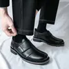 Zapatos Derby Británicos Tallas Grandes Transfronterizos para Hombre Suela Gruesa Aumentadores de Altura Cabeza Grande Casuales de Cuero Slip-on Perezosos Mocasines de Negocios