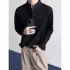 Atacado do fabricante Camisa Henley estilo americano T-shirt de manga comprida para homens, tendência primavera e outono, camisa básica masculina de corte solto