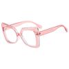Espejo plano de montura grande con luz anti-azul, montura dentada transfronteriza, espejo óptico, celebridad de internet, sesión de fotos callejeras, personalidad, montura de gafas de moda para mujer