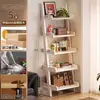 Estantería trapezoidal de madera maciza, estantería de pie, expositor para sala de estar, montado en la pared, estante de almacenamiento simple para el hogar, librería de múltiples niveles
