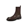 Comercio Exterior Botas de 43 Puntadas Botas Martin para Mujer Botas de Lana con 33 Caña Corta Tacón Cuadrado Botas Tipo Calcetín Británicas Nuevas para Adultos