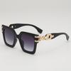 Gafas de Sol Cuadradas de Marco Grande de Marco Pequeño de Moda Combinan con Todo Estilo Ins Cadena de Sentido Avanzado Tendencia Street Shot Gafas de Sol Pequeñas para la Cara
