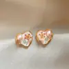 Aretes de Flor de Perla Artificial, Aretes de Moda de Gama Alta, Aretes Elegantes de Lujo Ligero Estilo Francés para Mujer